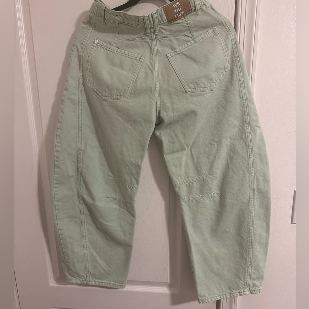 We The Free Mint Green Barrel Jeans - Picture 2 of 3